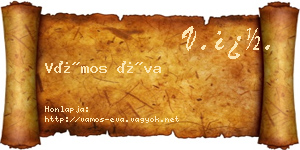 Vámos Éva névjegykártya